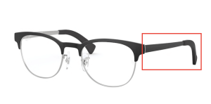Patillas originales Ray-Ban RB6317 Vista, color 2832 · Superior negro sobre plata mate