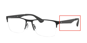 Patillas originales Ray-Ban RB6335 Vista, color 2503 · Negro mate