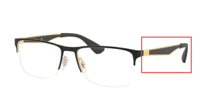 Patillas originales Ray-Ban RB6335 Vista, color 2890 · Oro superior sobre negro