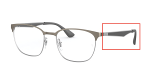 Patillas originales Ray-Ban RB6356 Vista, color 2874 · Superior brushed gunmetal sobre plata