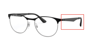 Patillas originales Ray-Ban RB6365 Vista, color 2861 · Superior negro sobre plata