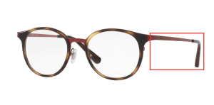 Patillas originales Ray-Ban RB6372M Vista, color 2922 · Brushed bordo