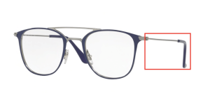 Patillas originales Ray-Ban RB6377 Vista, color 2906 · Gunmetal/azul brillo
