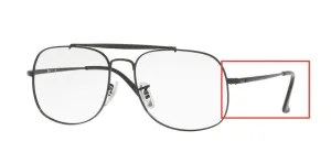 Patillas originales Ray-Ban RB6389 Vista THE GENERAL, color 2509 · Negro brillo