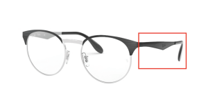Patillas originales Ray-Ban RB6406 Vista, color 2861 · Superior negro sobre plata