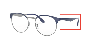 Patillas originales Ray-Ban RB6406 Vista, color 2906 · Gunmetal/azul brillo