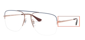 Patillas originales Ray-Ban RB6441 Vista THE GENERAL GAZE, color 3049 · Azul sobre cobre