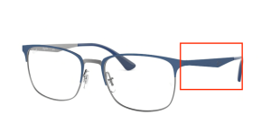 Patillas originales Ray-Ban RB6421 Vista, color 3041 · Superior azul mate sobre brillo gunmetal