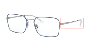 Patillas originales Ray-Ban RB6441 Vista THE GENERAL GAZE, color 2981 · Gunmetal superior azul