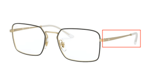 Patillas originales Ray-Ban RB6441 Vista THE GENERAL GAZE, color 3051 · Negro mate sobre rubber arista
