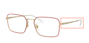 Patillas originales Ray-Ban RB6441 Vista THE GENERAL GAZE, color 3052 · Matt rojo sobre rubber oro