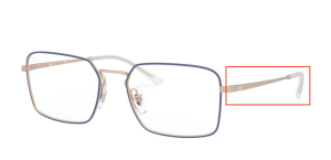 Patillas originales Ray-Ban RB6441 Vista THE GENERAL GAZE, color 3053 · Azul mate sobre rubber cobre