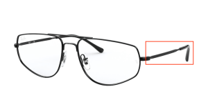 Patillas originales Ray-Ban RB6455, color 2509 · Negro brillo