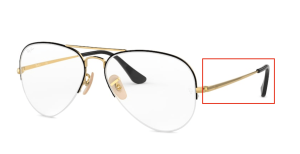 Patillas originales Ray-Ban RB6589 Vista Aviator Gaze, color 2946 · Oro sobre superior negro