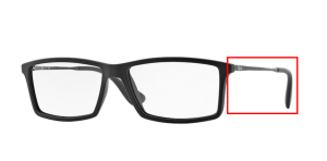 Patillas originales Ray-Ban RB7021 Vista, color 5364 · Rubber negro