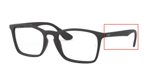 Patillas originales Ray-Ban RB7045 Vista, color 5364 · Rubber negro