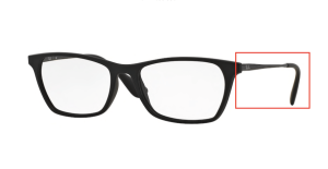 Patillas originales Ray-Ban RB7053 Vista, color 5364 · Rubber negro