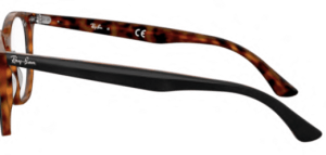 Patillas originales Ray-Ban RB7151 Vista HEXAGONAL, color 5909 · Superior gris sobre habana