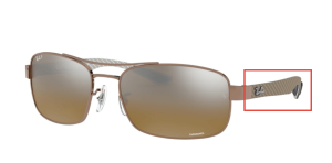 Patillas originales Ray-Ban RB8318CH, color 121 · Marrón brillo