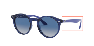 Patillas originales Ray-Ban RB9064S Junior, color 7062 · Transparente azul