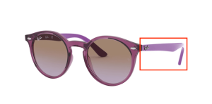Patillas originales Ray-Ban RB9064S Junior, color 7064 · Transparente fuxia