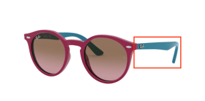 Patillas originales Ray-Ban RB9064S Junior, color 7019 · Fuxia