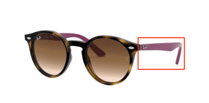 Patillas originales Ray-Ban RB9064S Junior, color 7041 · Habana