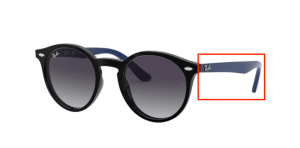 Patillas originales Ray-Ban RB9064S Junior, color 7042 · Negro
