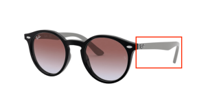 Patillas originales Ray-Ban RB9064S Junior, color 7043 · Negro