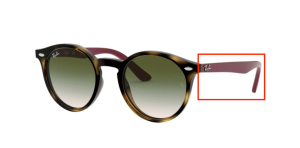 Patillas originales Ray-Ban RB9064S Junior, color 7044 · Habana