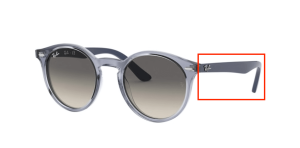 Patillas originales Ray-Ban RB9064S Junior, color 7050 · Transparente azul