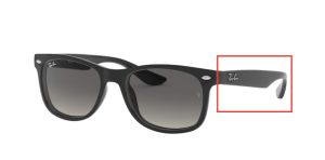 Patillas originales Ray-Ban RB9052S Junior JUNIOR NEW WAYFARER, color 100 · Negro