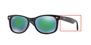 Patillas originales Ray-Ban RB9052S Junior JUNIOR NEW WAYFARER, color 100S · Negro mate