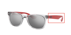 Patillas originales Ray-Ban RB9052S Junior JUNIOR NEW WAYFARER, color 7063 · Transparente gris