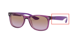 Patillas originales Ray-Ban RB9052S Junior JUNIOR NEW WAYFARER, color 7064 · Transparente fuxia