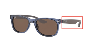 Patillas originales Ray-Ban RB9052S Junior JUNIOR NEW WAYFARER, color 7068 · Transparente azul