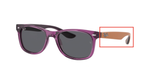 Patillas originales Ray-Ban RB9052S Junior JUNIOR NEW WAYFARER, color 7069 · Transparente violeta