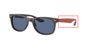 Patillas originales Ray-Ban RB9052S Junior JUNIOR NEW WAYFARER, color 7071 · Transparente marrón
