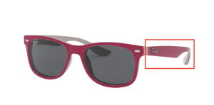 Patillas originales Ray-Ban RB9052S Junior JUNIOR NEW WAYFARER, color 177 · Rojo fuxia sobre gris