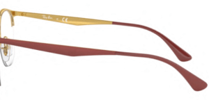 Patillas originales Ray-Ban RB6422 Vista, color 3046 · Superior rojo mate sobre oro brillo