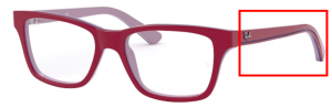 Patillas originales Ray-Ban RB1536, color 3821 · Rojo sobre gris/azul
