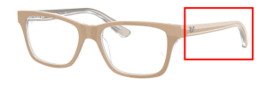 Patillas originales Ray-Ban RB1536, color 3851 · Beige sobre trasparent