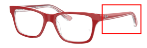 Patillas originales Ray-Ban RB1536, color 3852 · Rojo sobre trasparent