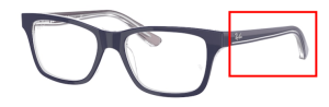 Patillas originales Ray-Ban RB1536, color 3853 · Blu sobre trasparent