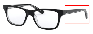 Patillas originales Ray-Ban RB1536, color 3529 · Negro sobre transparente