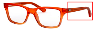 Patillas originales Ray-Ban RB1536, color 3732 · Marrón rayado degradado