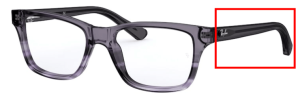 Patillas originales Ray-Ban RB1536, color 3730 · Gris rayado degradado