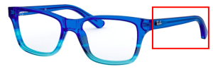 Patillas originales Ray-Ban RB1536, color 3731 · Azul rayado degradado