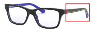 Patillas originales Ray-Ban RB1536, color 3600 · Gris oscuro sobre azul