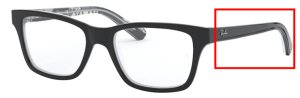 Patillas originales Ray-Ban RB1536, color 3803 · Negro sobre texture gris negro
